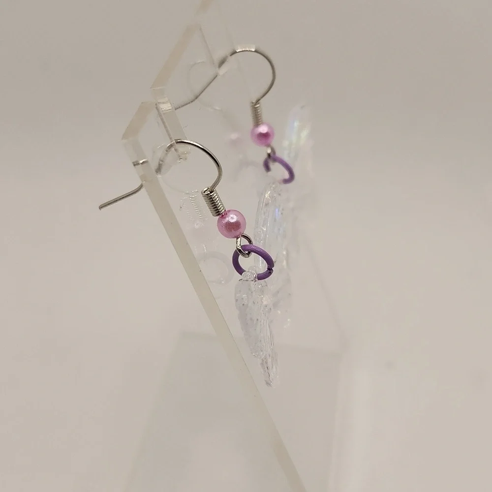 Iridescent Butterfly Earrings - Picture 3 of 3